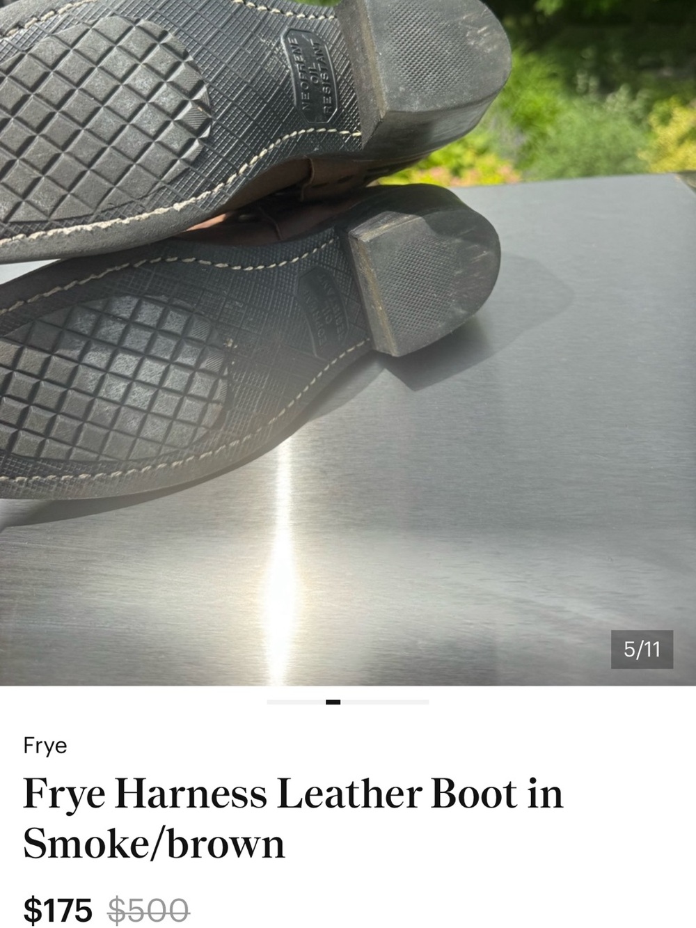 Frye Smoke/Brown Harness Mid-Calf Leather Boot - Picture 7 of 10